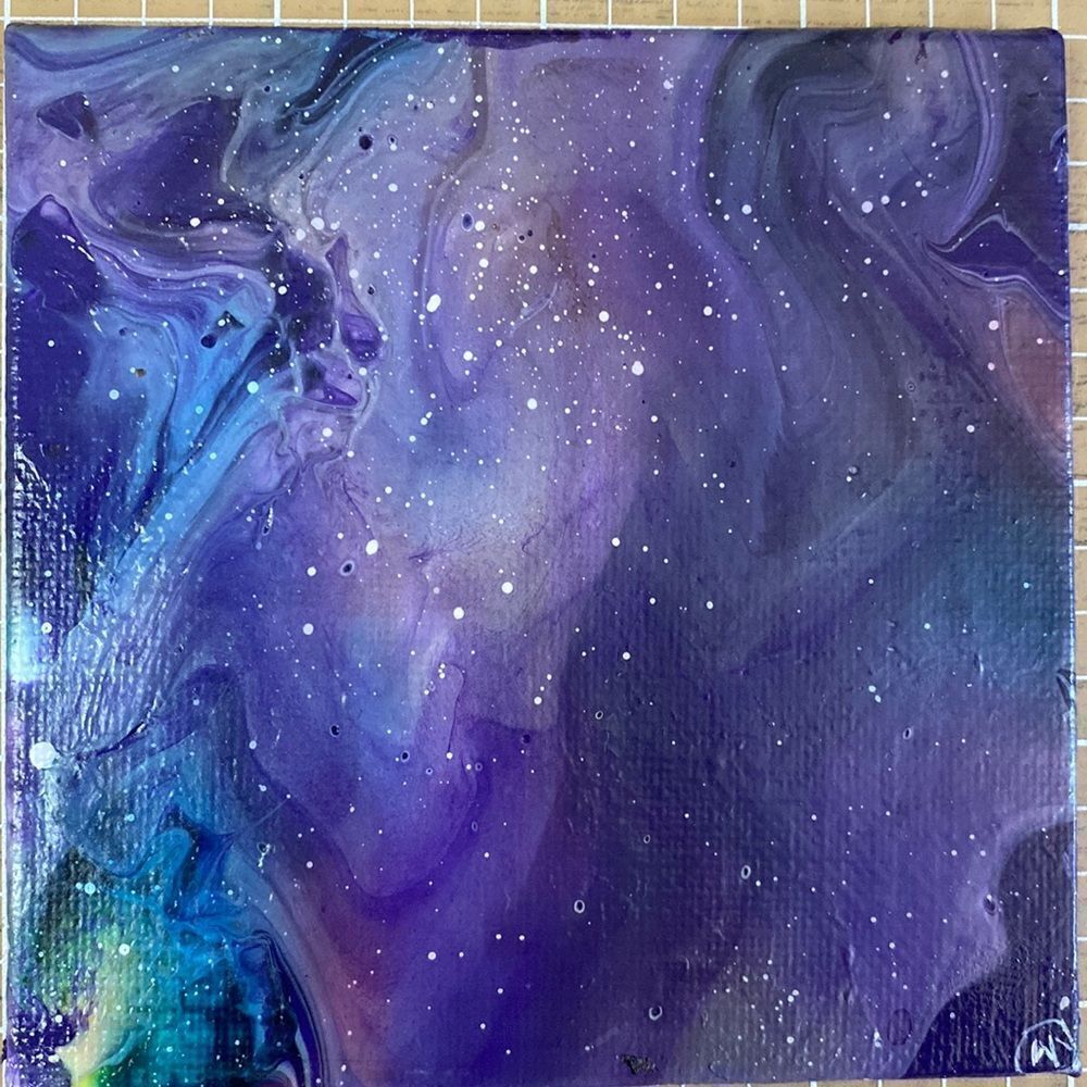 Mini Galaxy Painting 4 x 4 canvas board